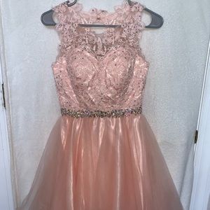 Peach Sequin Formal Dress